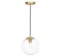 Light Society Zeno 1-Light Clear/Brass Globe Pendant with Glass Shade