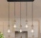 Uolfin Transitional Kitchen Island Teardrop Chandelier 5-Light Black and Brass Dining Room