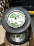 Lot Of (4)14.5in.UNIVERSAL Wheel Barrow Wheels***DOES NOT HOLD AIR***