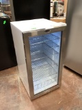 Whynter Beverage Refrigerator White cabinet with stainless steel trim*COLD*PREVIOUSLY INSTALLED*