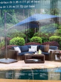 Seasons Sentry 11ft. Cantilever Umbrella with Base(BLUE)