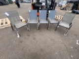 Lot of (5) Hampton Bay Mix and Match Stackable Brown Steel Sling Outdoor Patio Dining Chair