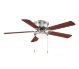 52in. Hugger LED Indoor Brushed Nickel Ceiling Fan with Light Kit