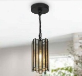 (3) LNC Hemera Modern Plated Mercury Glass Drum Pendant