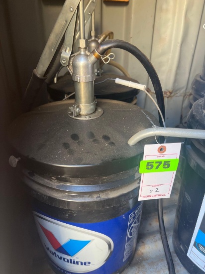 (2) Oil Buckets W/ Pump