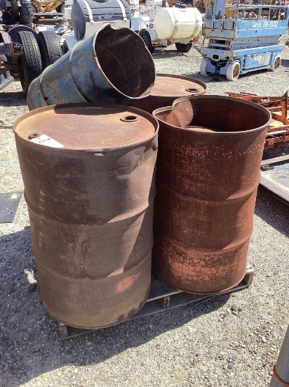 Lot of (6) Metal Barrels