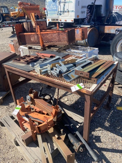 Steel Work Table With Contents