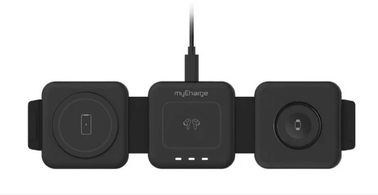 Lot of 2 MyCharge 3-in-1 Folding Wireless Charging Pad