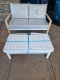 3-Piece Luna Outdoor Patio Set: 1 Chair + 1 Love Seat + 1 Ottoman (Silver Color Cushions)