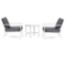 3-Piece Luna Outdoor Patio Set: 2 Chairs + Side Table (Slate Color Cushions)