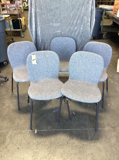 Lot Of 5 Soft Seating Gray Chairs
