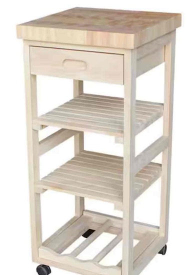 Unfinished Kitchen Cart With Drawer