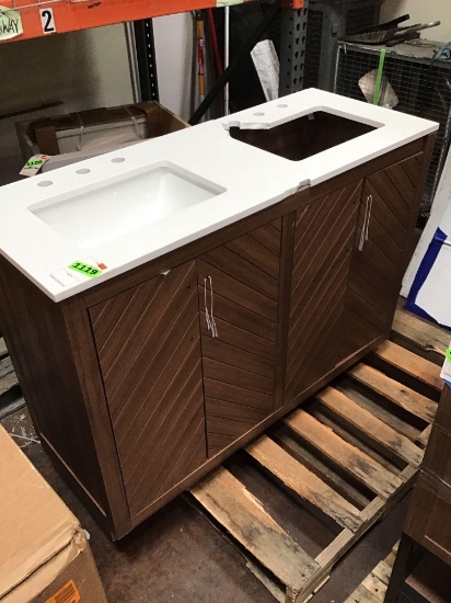 2 Sink Bathroom Vanity(Broken Marble Top)