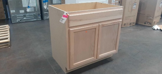 Tan 36 in. Bathroom Vanity Cabinet Without Top