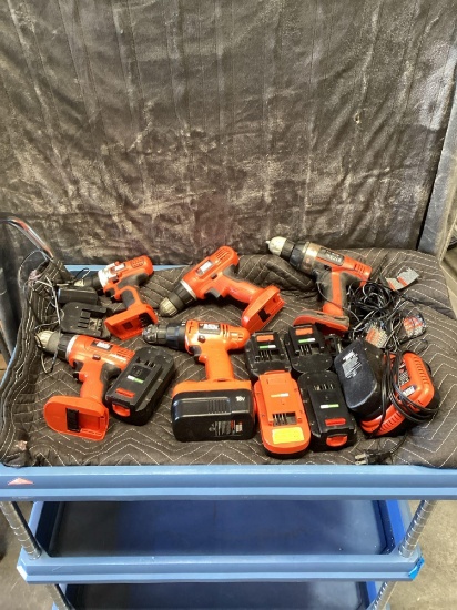 Box Lot Of Black & Decker Drills