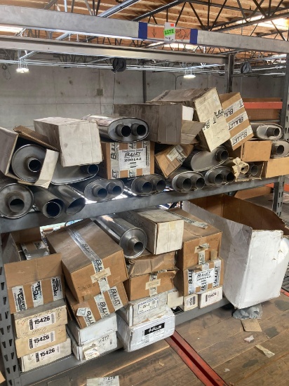 Rack Lot of Assorted Mufflers