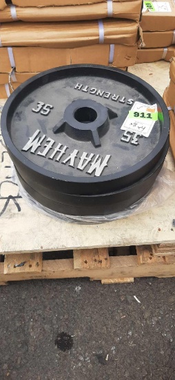 (4) 35lb Custom Deep Dish Bar Weights