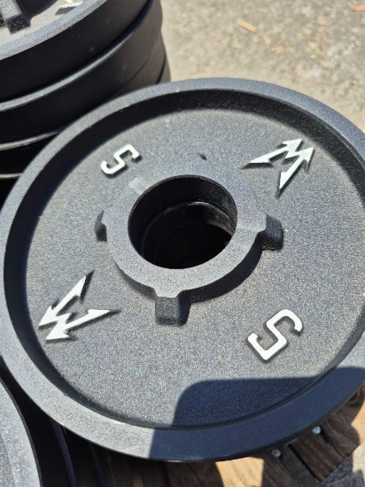 (10) 5 lb Custom Deep Dish Weights
