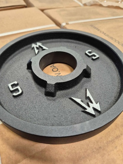 (10) 5 lb Custom Deep Dish Weights
