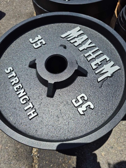 (3) 35 lb Custom Deep Dish Weights