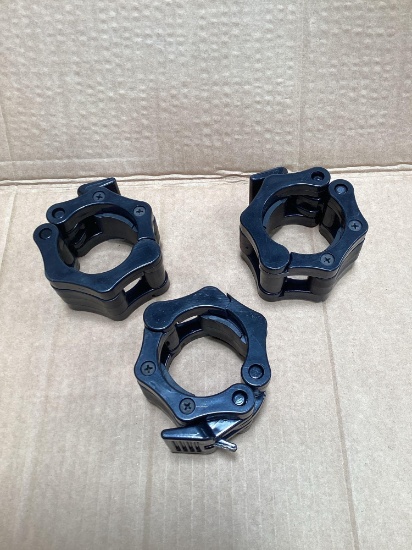 Box lot of quick-release Olympic barbell lock collars