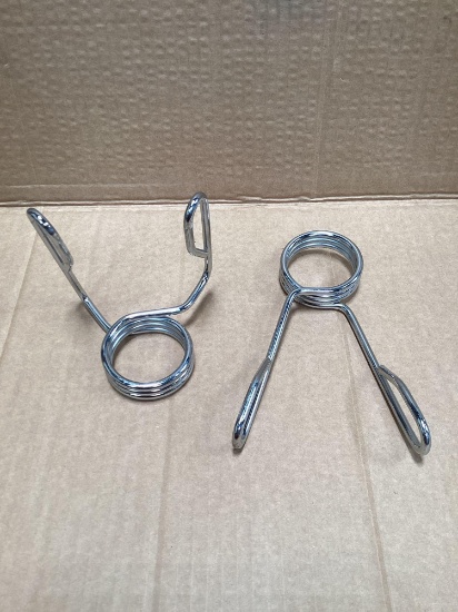 Box lot of spring barbell collars