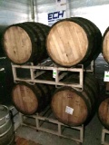 (4)Wooden Barrels and barrel racks