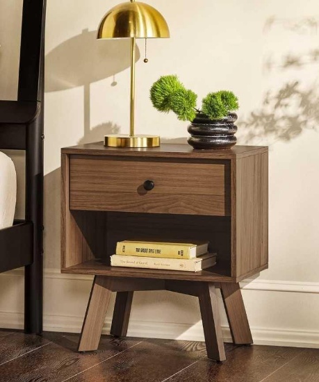 (4) Walker Edison Single Drawer Nightstands