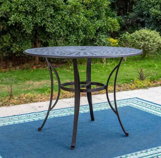 Brown cast aluminum bar height outdoor patio table*Table only*