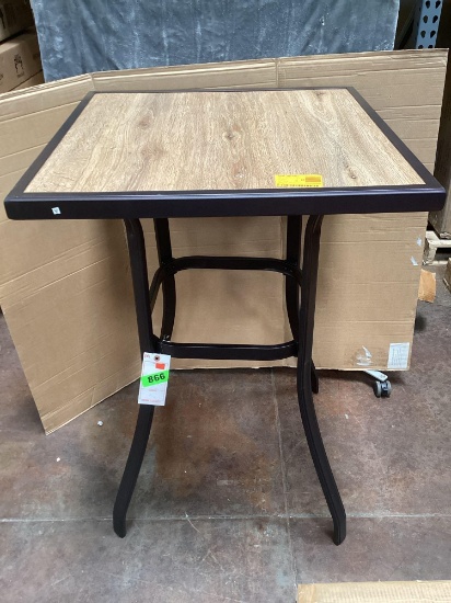 Black metal square outdoor patio bar table*Table only*
