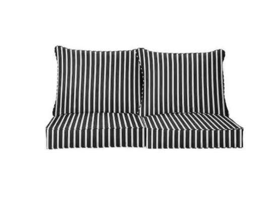 Sunbrella Shore Classic Deep Seating Indoor/Outdoor Loveseat Cushion