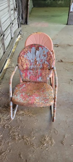 2 Antique Metal Chairs