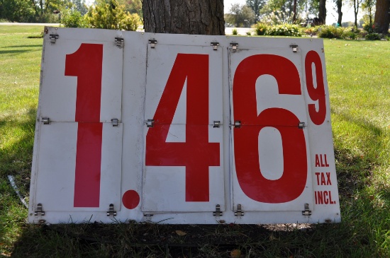 Metal Gas Price Sign - Flippable numbers