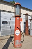 Gilbert and Barker 10 Gallon Visible Gas Pump With Mobilgas Sticker