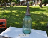 Blue Ball Jar with Dover no.80 spout