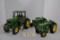 3 - John Deere 1/16th scale Tractors - 2 - Model R  & 1 - Model 7800 (3pt is broke) - No Boxes