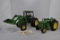 2 - John Deere 1/16th scale Tractors - 1 - Model R  & 1 - Row Crop with duals and loader - No Boxes