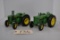 2 - John Deere 1/16th scale Tractors - 1 - Model D & 1- Model R - No Boxes