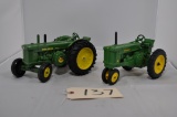 2 - John Deere 1/16th scale Tractors - 1 - Model R & 1-Model 70 Narrow front - No Boxes