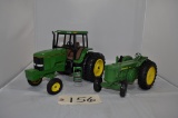 2 - John Deere 1/16th scale Tractors - 1-Model R & 1-Model 7800 with Cab - No Boxes