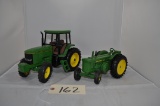 2 - John Deere 1/16th scale Tractors - 1-Model R & 1-Model 7600 with Cab - No Boxes