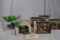 Flat of toys 4-John Deere 1/43rd scale & 2-1/64th scale Tractors