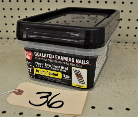 1 box Grip Rite 3 1/4"x .131" Smooth Shank Collated Framing Nail