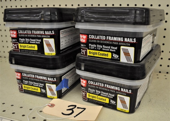 4 boxes Grip Rite 2 3/8"x.113" smooth shank collated framing nail