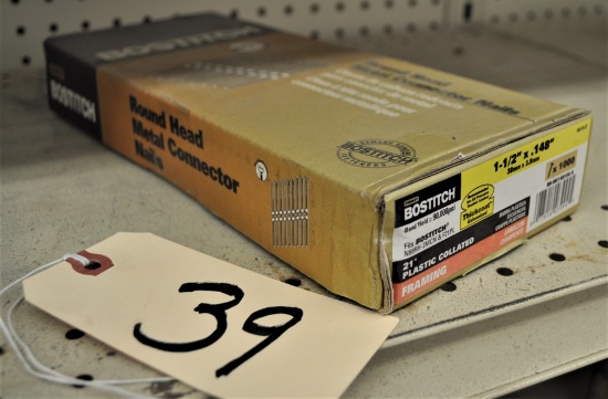 1 box Bostitch 1 1/2"x.148" 21 degree Plastic Collated Framing nails