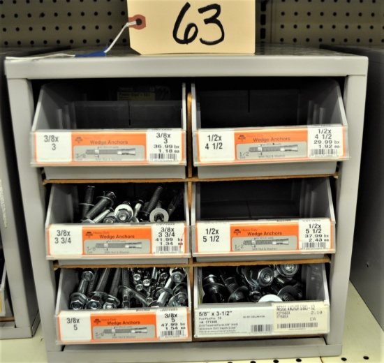 Organizer Bin & Various Sizes of Wedge Anchors