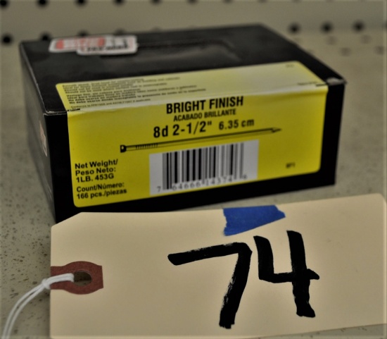 5 - 1lb Boxes of Grip Rite 8D 2-1/2" Sinkers- Bright