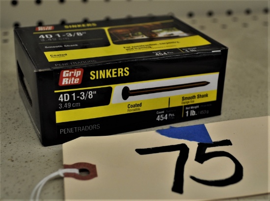 7 - 1lb Boxes of Grip Rite 4D 1-3/8" Sinkers- Coated