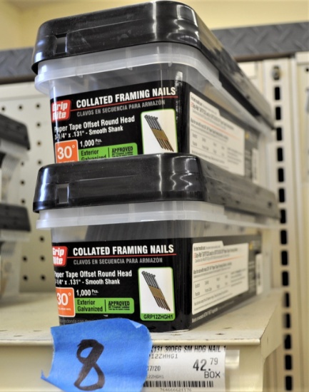 2 Boxes Grip Rite 3 1/4 inch x 131 Collated Framing Nails - Exterior Galvanized