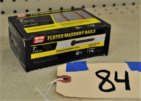 9 - 1lb Boxes of Grip Rite 2" Fluted Masonry Nails - Tempered Hardened Steel